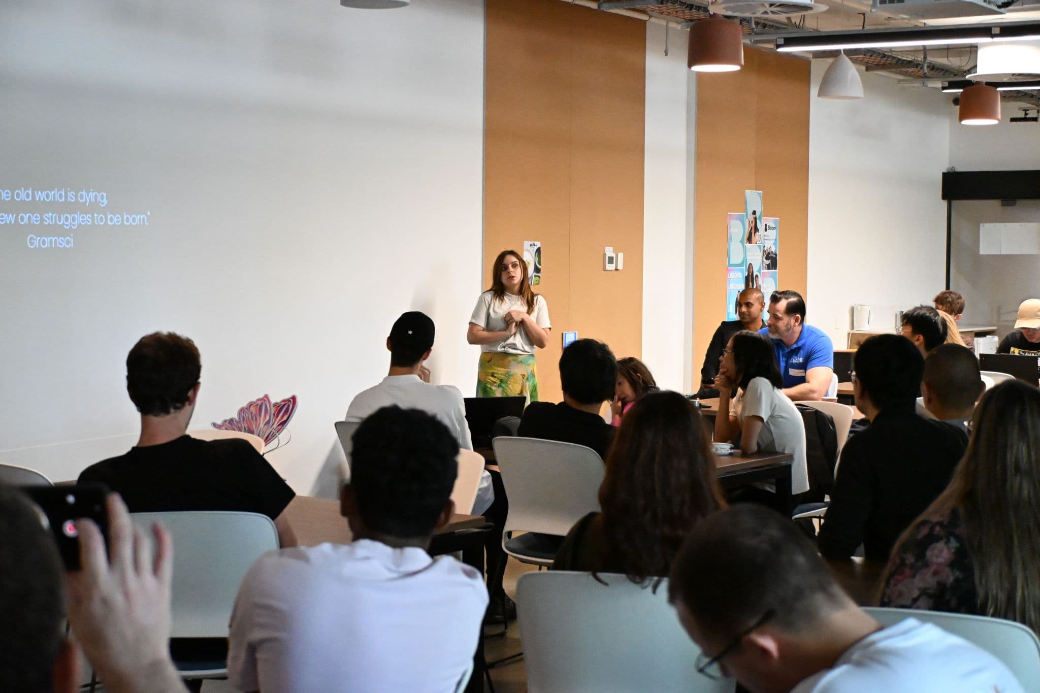 MadeApt founder presenting the design app to a community
