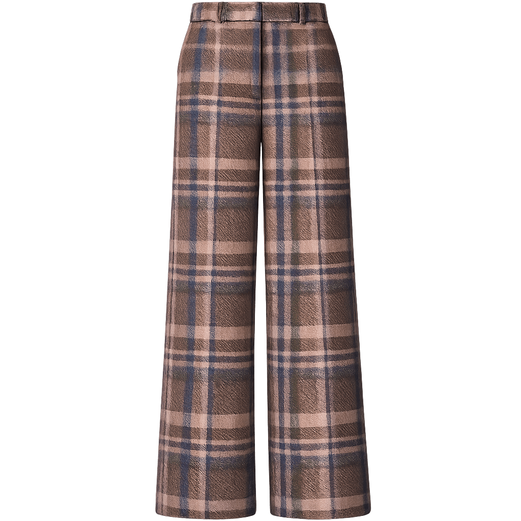 Wool Plaid Trousers