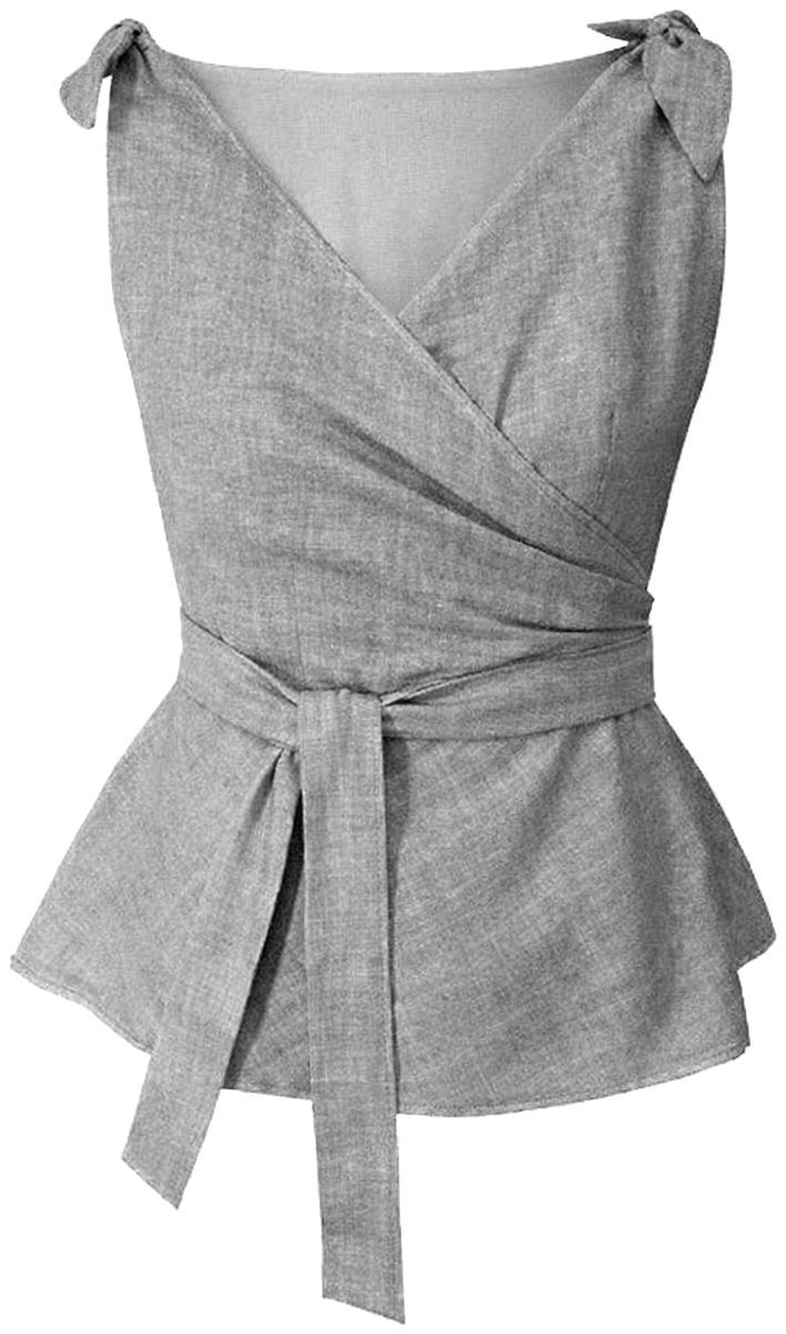 Gray Wrap Top
